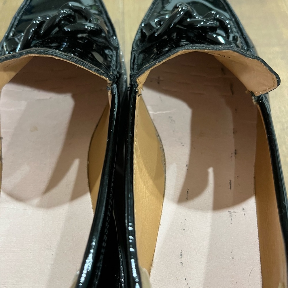 Johnston & Murphy Black Patent Loafers with Gray Platform Sole - Picture 7 of 11
